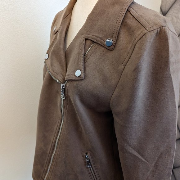 Ann Taylor Faux Suede Moto Jacket - Picture 8 of 13
